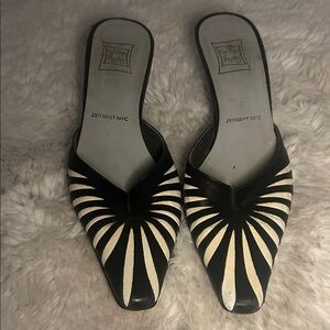Cynthia Rowley Black and Cream Mules